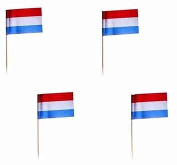 Cocktailprikkers Nederland - 500x - rood/wit/blauw - 8cm - Holland vlaggetjes Multi