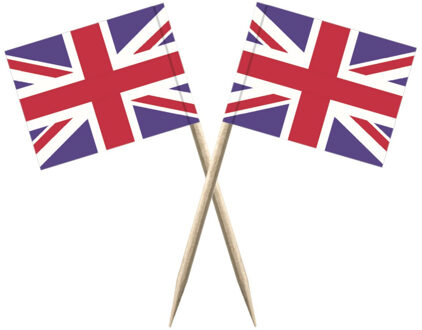 Cocktailprikkers vlag Engeland - 150x stuks - 8 cm vlaggetjes - landen decoratie - Prikkertjes