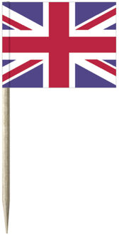Cocktailprikkers vlag Engeland - 50x stuks - 8 cm vlaggetjes - landen decoratie - Prikkertjes