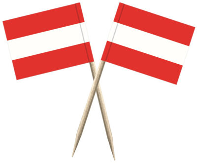 Cocktailprikkers vlag Oostenrijk - 150x stuks - 8 cm vlaggetjes - landen decoratie - Prikkertjes
