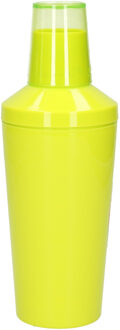 Cocktailshaker - kunststof - neon groen - 500 ml - 22 cm hoog - Cocktails maken