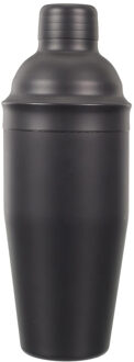 Cocktailshaker van stijlvol metaal - 620 ml - zwart - RVS - Cocktails maken - 8 x 22 cm