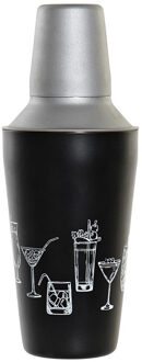 Cocktailshaker zwart 500 ml RVS