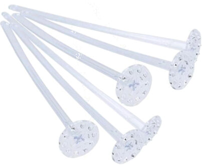 Cocktailstampers/roerders - kunststof - 8x stuks - transparant - 18 cm - Tonic stampers - Cocktailprikkers