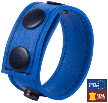 Cocky - Verstelbare Leren Cockring - Blauw