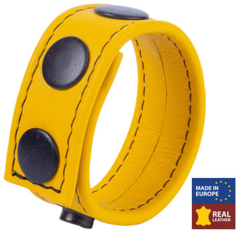 Cocky - Verstelbare Leren Cockring - Geel