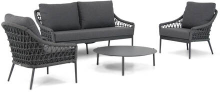 Coco Dalice/Pacific 100 cm stoel-bank loungeset 4-delig Grijs-antraciet