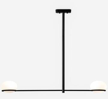 Coco Dubbele hanglamp, zwart, lengte 110 cm zwart, wit