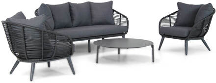 Coco Leonardo/Pacific 100 cm stoel-bank loungeset 4-delig Zwart
