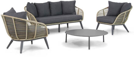 Coco Leonardo/Pacific 100 stoel-bank loungeset 4-delig Taupe-naturel-bruin