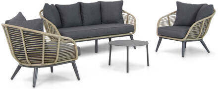 Coco Leonardo/Pacific 60 stoel-bank loungeset 4-delig Taupe-naturel-bruin
