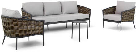 Coco Palm/Pacific 45 cm stoel-bank loungeset 4-delig Taupe-naturel-bruin