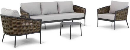 Coco Palm/Pacific 60 cm stoel-bank loungeset 4-delig Taupe-naturel-bruin