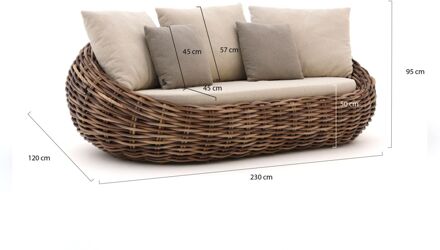 Cocoon lounge tuinbank 3-zits 236cm - Laagste prijsgarantie! Taupe