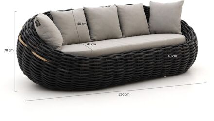 Cocoon lounge tuinbank 3-zits 236cm - Laagste prijsgarantie! Zwart