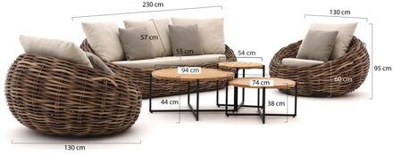 Cocoon stoel-bank loungeset 6-delig 5-zits - Laagste prijsgarantie! Grijs