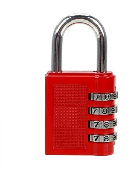 Code Lock Combinatie Hangslot Weerbestendige Security Hangslot Zinklegering Code Hangslot 4 Dial Digit Wachtwoord Lock Rood