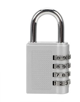 Code Lock Combinatie Hangslot Weerbestendige Security Hangslot Zinklegering Code Hangslot 4 Dial Digit Wachtwoord Lock Zilver