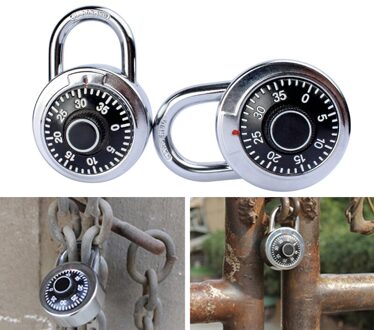 Code Lock Ronde Dial Nummer Deurslot Hangslot Zinklegering Combinatie Rotary Hangslot Deurslot Koffer Reizen Bagage