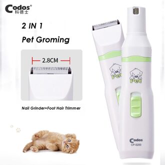 Codos 2 In 1 Pet Hond Kat Hair Trimmer Poot Nail Grinder Elektrische Grooming Clippers Animal Nail Snijder Kapsel Machine CP5200
