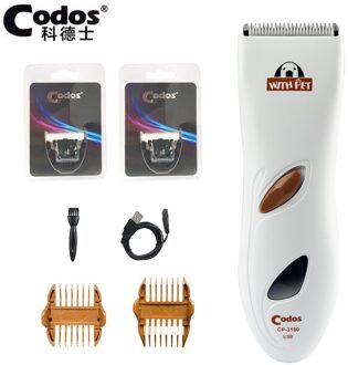 Codos CP3180 Professionele Elektrische Hond Haar Trimmer Oplaadbare Dier Grooming Clippers Kat Scheerapparaat Kapsel Machine Add 2stk blade