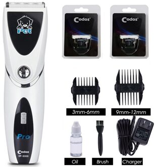 Codos CP8000 Elektrische Hond Haar Trimmer Professionele Grooming Clipper Oplaadbare Kat Scheerapparaat Kapsel Machine Voor Dieren geen doos 2stk Blades