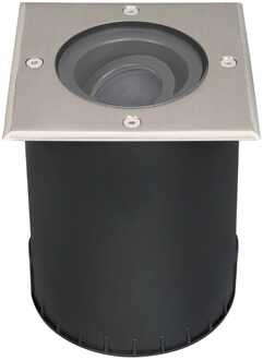 Cody LED Grondspot RVS - Dimbaar - Excl. GU10 lichtbron - Kantelbaar - Overrijdbaar - Vierkant - IP67 waterdicht - Tuinverlichting - Oprit