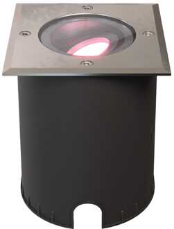 Cody - Smart LED Grondspot - IP67 waterdicht - 5,5 Watt 345 Lumen - Kantelbaar - Overrijdbaar - Vierkant - Wifi + Bluetooth - RGBWW - GU10 - Google Home, Amazon Alexa en Siri - RVS