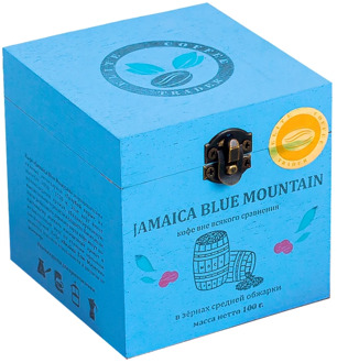 Coffee beans Jamaica Blue Mountain 100 gr. Wooden jewelry box