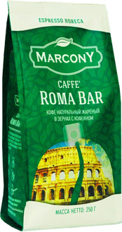 Coffee beans marcony Roma bar 250g.