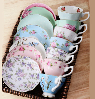 Coffee Cup Set Tea sets Coffeeware Set 170ml Black Tea Cups and Saucer England style Tea set