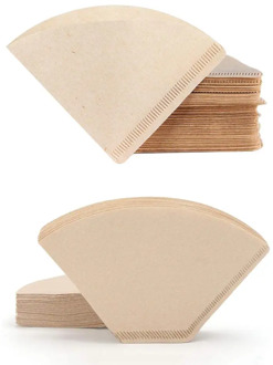 Coffee Filter Paper Unbleached 100% Natural Coffee Filter Paper Style Coffee Maker Fits 1-2 Cups and 1-4 Cups