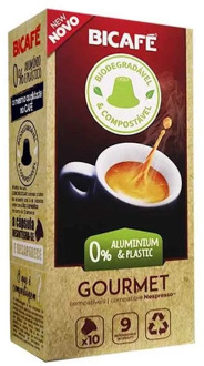 Coffee Gourmet Bicafé Biodegradable 10 capsules compatible with Nespresso