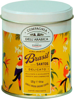 Coffee ground Compagnia dell'arabica Brasil Santos 125g (iron pot)