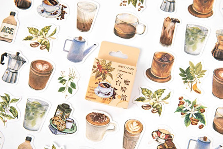 Coffee life diy decorative sticker(1pack=46pieces)