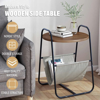Coffee Tables Nordic Style Sofa Side Table Round Double Layer Storage Bedside Desk Living Room Bedroom Decoration Furniture