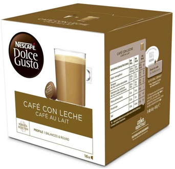 Coffee with milk 16U. Dolce Taste. Cafe au lait 16 original capsules