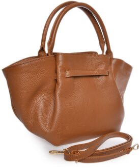 COGNAC Leren Tas Camel - One Size