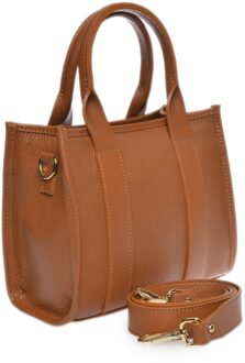 COGNAC Leren Tas Camel - One Size
