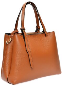 COGNAC Leren Tas Camel - One Size
