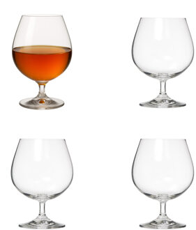 cognacglazen - 4x stuks - 400ml - kristalglas
