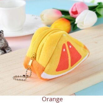 Coin Purse Three-dimensional Triangle Wallet Bag Fruit Small Purse Women Mini Bag Key Coin Holder Orange Kiwi Pitaya Watermelon oranje