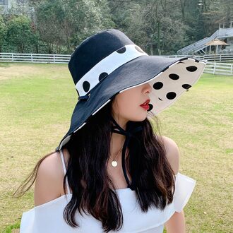 Cokk Lente Zomer Hoeden Voor Vrouwen Zon Bescherming Casual Koreaanse Emmer Hoed Vrouwelijke Breed Grote Rand Outdoor Reizen Mode Opvouwbare zwart