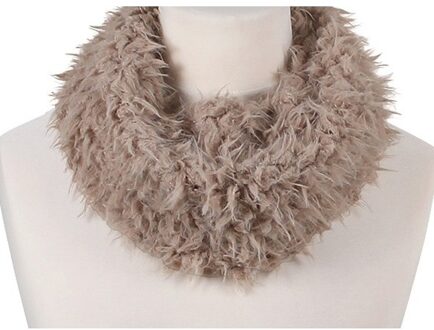 Col sjaal - beige - volwassenen - 18 x 38 cm - zacht polyester - colsjaal