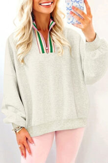 Colbering Zip Sweater - maat M Ivoor