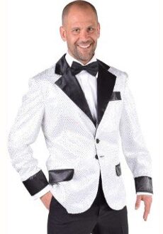 Colbert man glitter wit Wit - Transparant