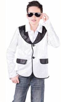 Colbert wit pailletten kind Wit - Transparant
