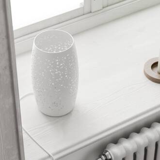 Colby tafellamp van metaal, zandwit