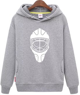 Coldoutdoor Goedkope Jeugd grijs Hockey Hoodie met Hockey Masker Patroon