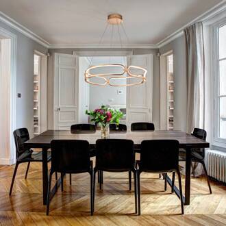 Colette hanglamp, roségoud roségoud, witte opaal